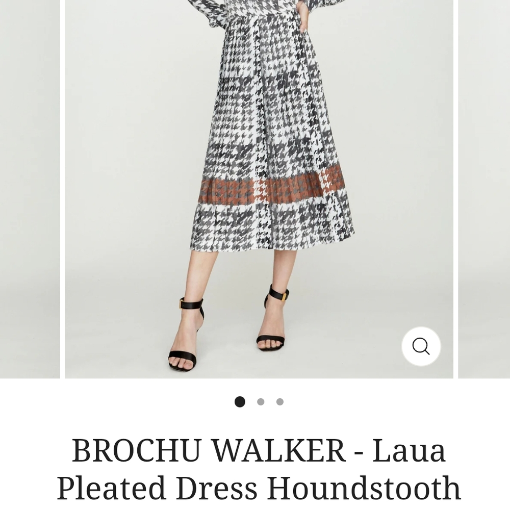 Brochu Walker Houndstooth Pleated Dress
